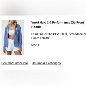 Vuori Blue Quartz Heather Hoodie